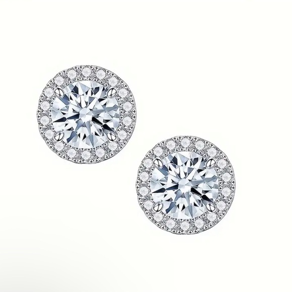 GRA CERTIFIED 1ct MOISSANITE SCREW BACK EARRINGS IN 18k PLATING STERLING SILVER - Picture 3 of 7